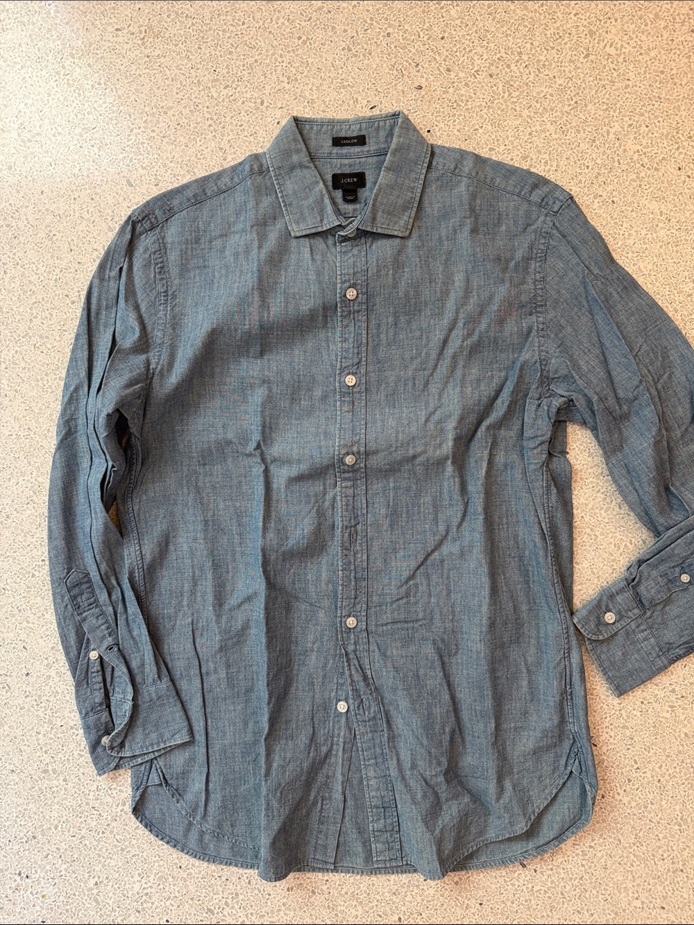 J. Crew Ludlow Men's Chambray Denim-Style Button-Down Shirt Medium